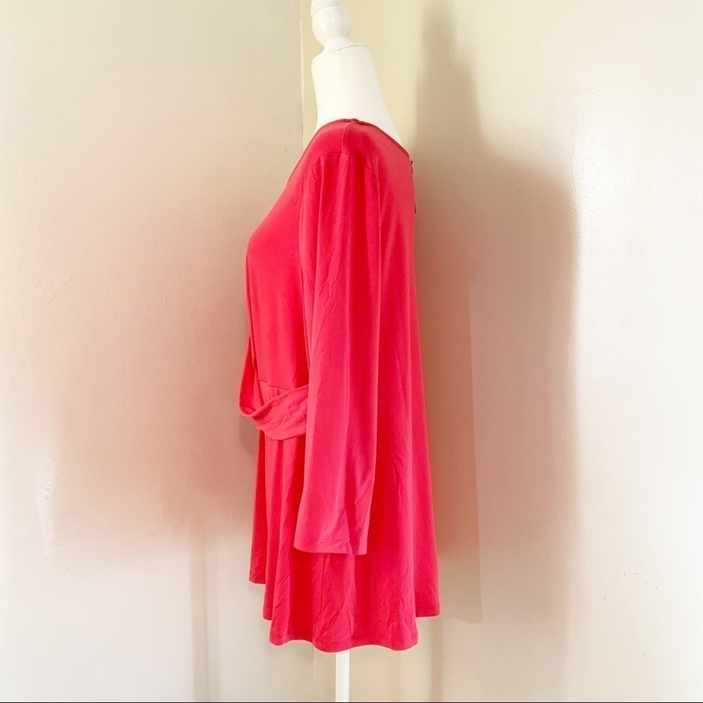 Alfani pink drapes 3/4 sleeved top - Picture 3 of 9